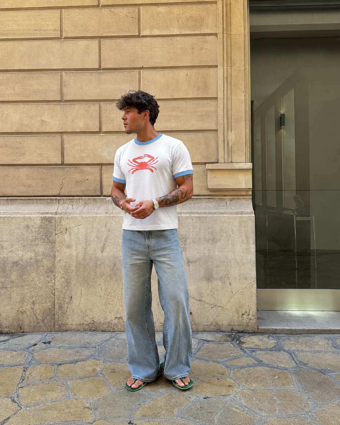 Coral Crab Ringer Tee