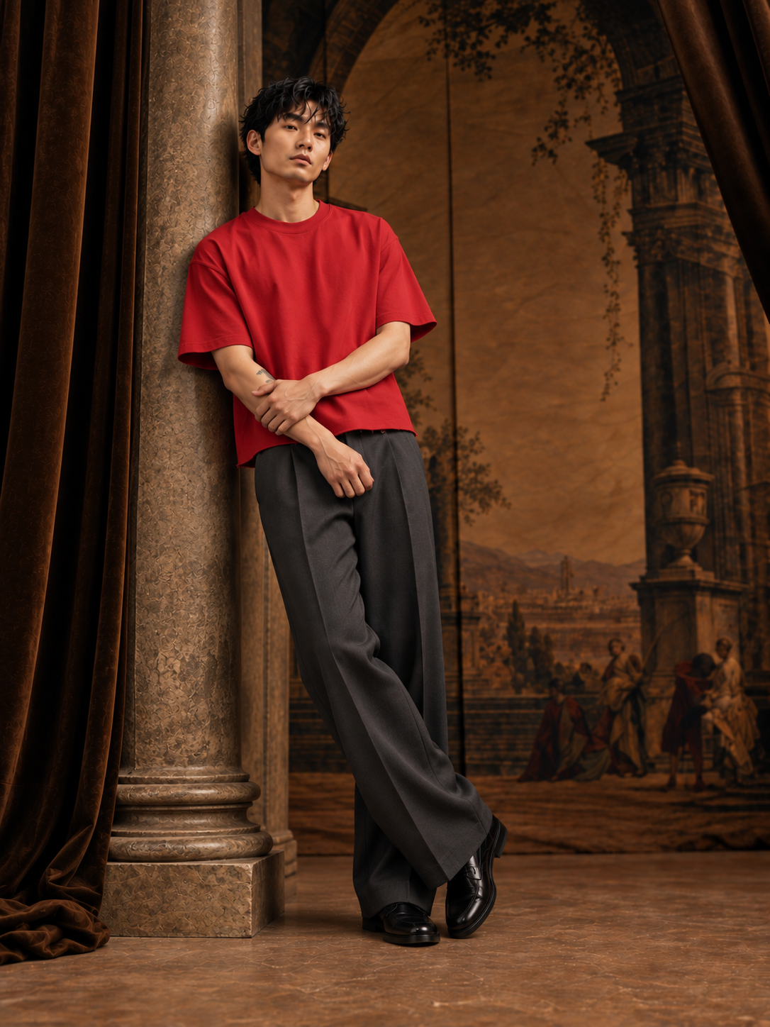 Iconic Cropped Crimson Red T-shirt