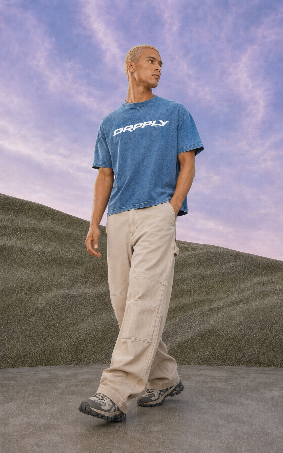 Denim Wash Basic Cropped T-shirt