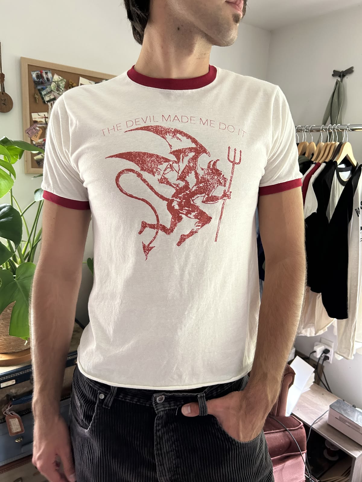 The Devil Made Me Do It Ringer Tee