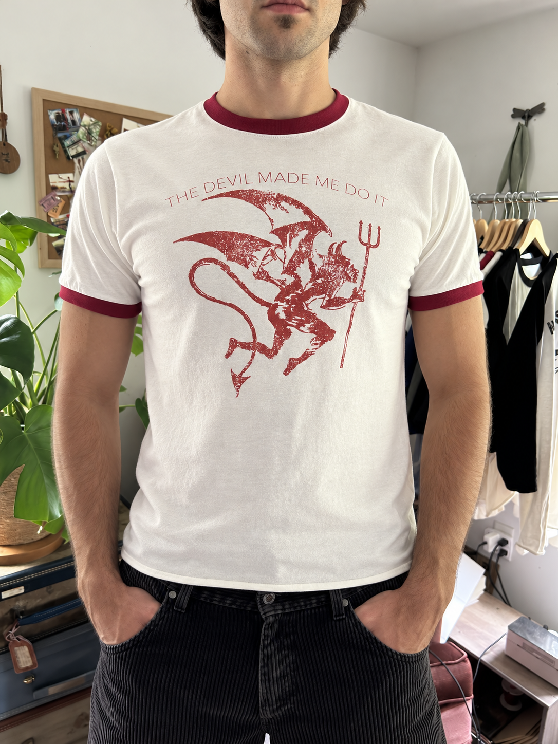 The Devil Made Me Do It Ringer Tee