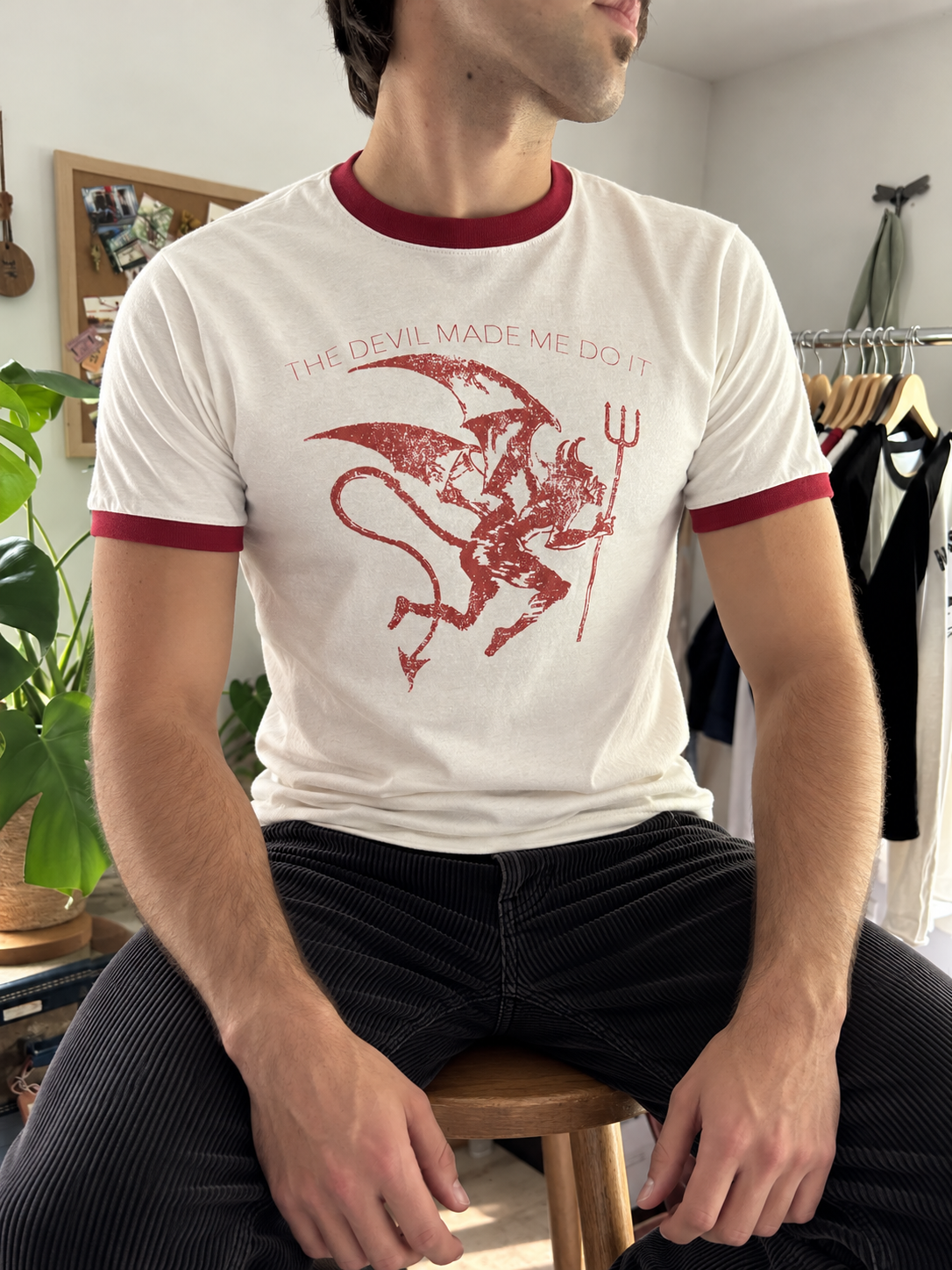 The Devil Made Me Do It Ringer Tee