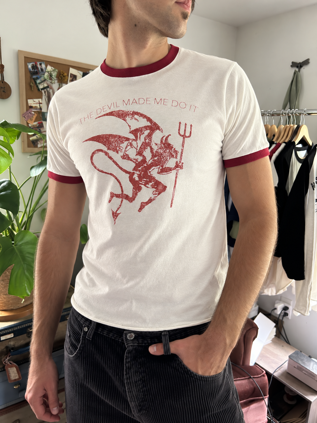 The Devil Made Me Do It Ringer Tee