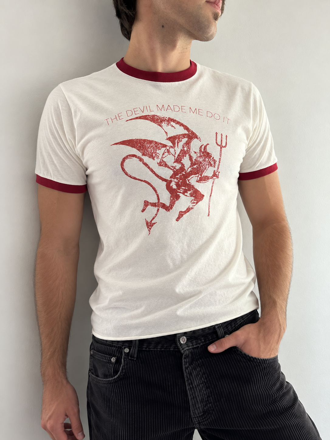 The Devil Made Me Do It Ringer Tee