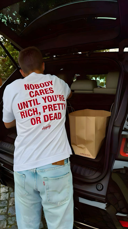 Oversized Nobody Cares T-shirt - Heavy 250 GSM Cotton