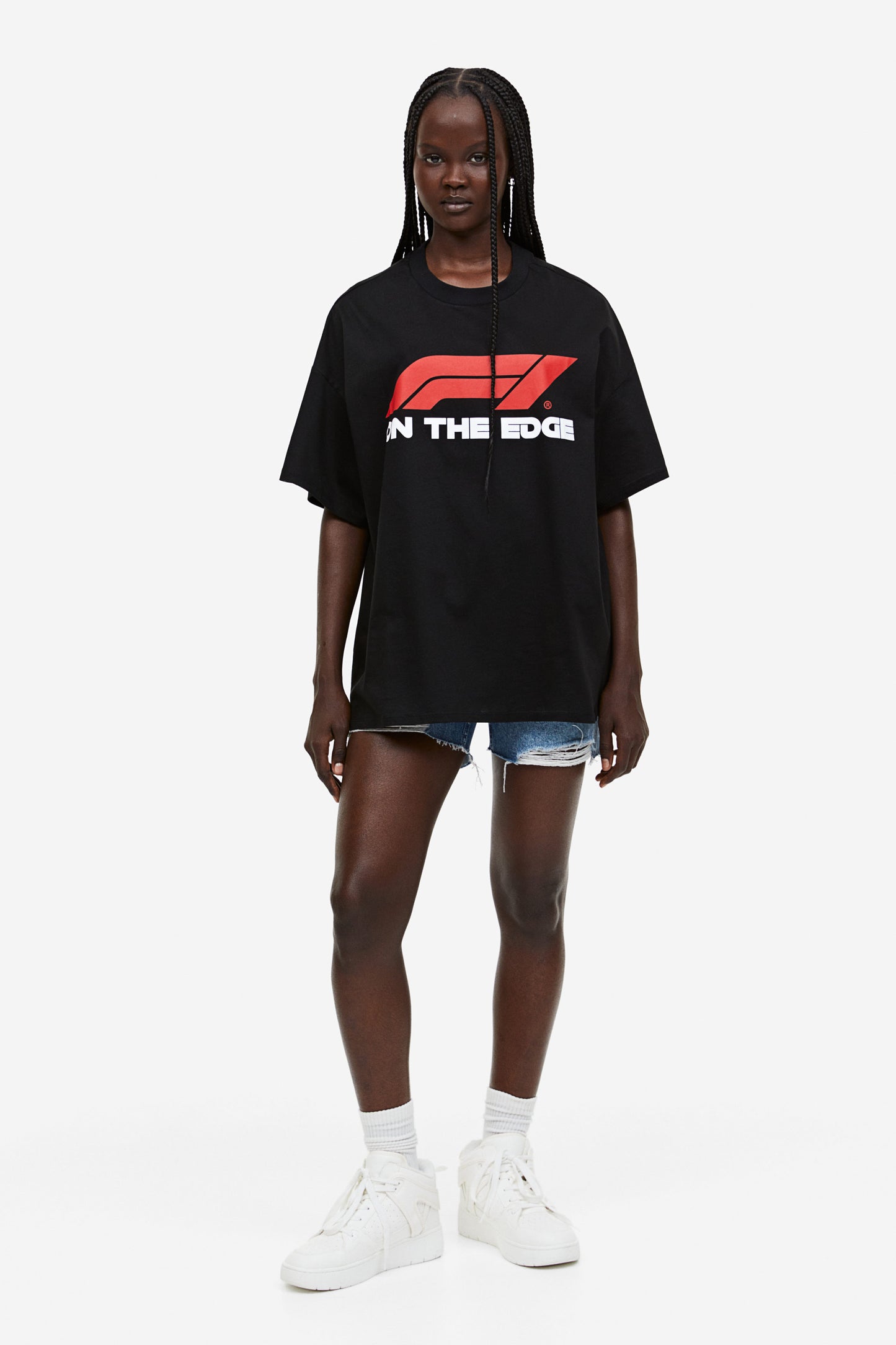 Oversized Black F1 On The Edge T-shirt - Heavy 250 GSM Cotton