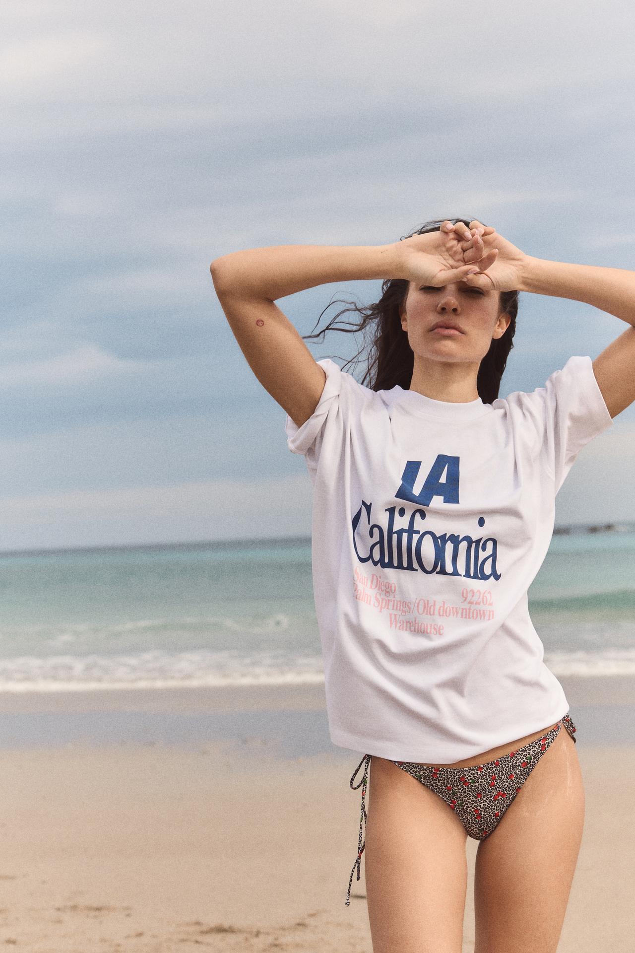 Women Oversized LA California T-shirt - Heavy 250 GSM Cotton