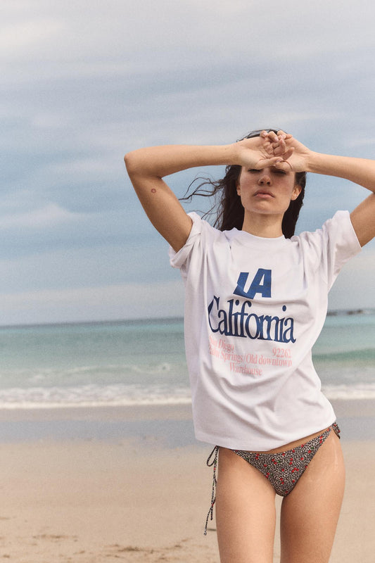 Women Oversized LA California T-shirt - Heavy 250 GSM Cotton