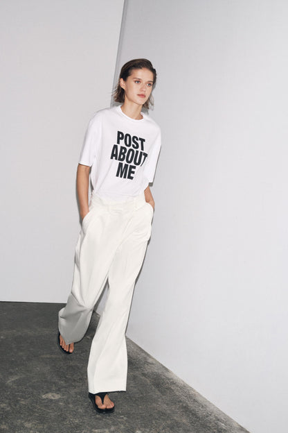 Women Oversized Text T-shirt