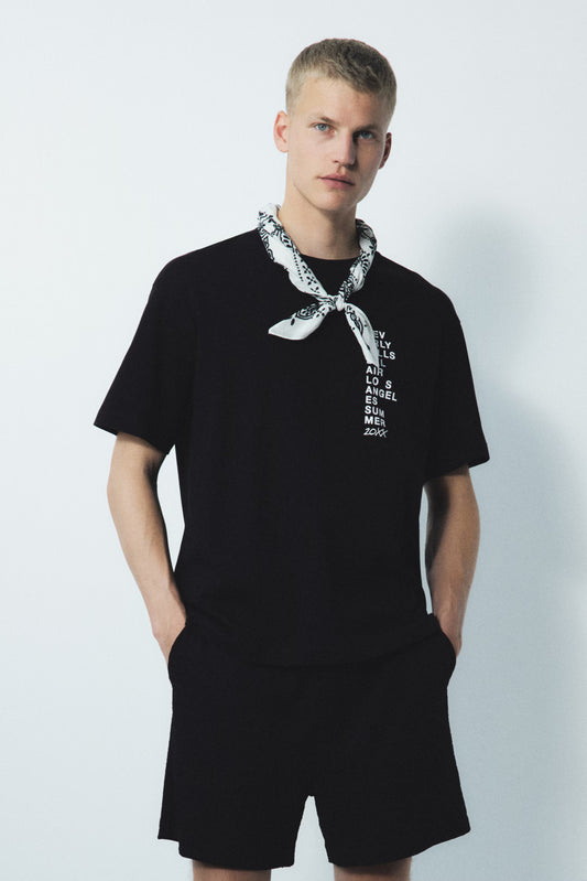 Oversized Black Beverly Hills LA Summer T-shirt - Heavy 250 GSM Cotton