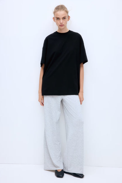 Women Oversized Black T-shirt - Heavy 250 GSM Cotton
