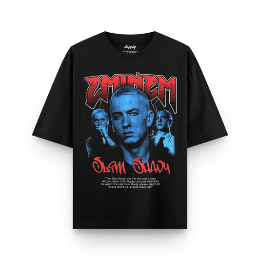 Oversized Eminem Slim Shady T-shirt - Heavy 250 GSM Cotton