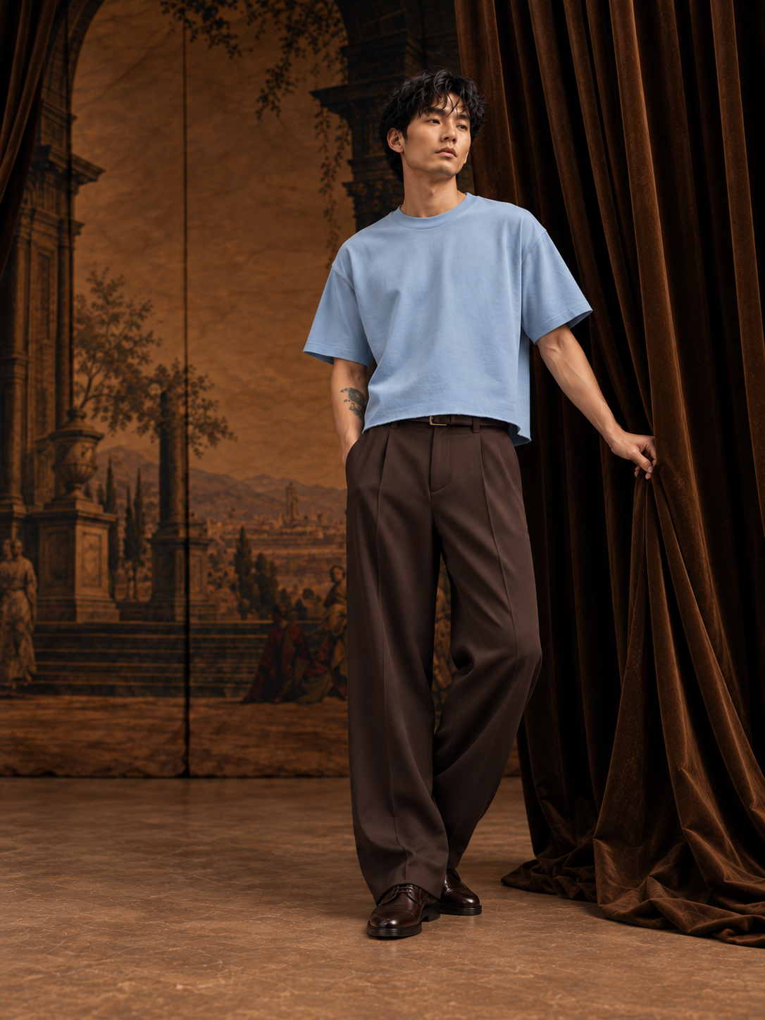 Iconic Cropped Glacier Blue T-shirt