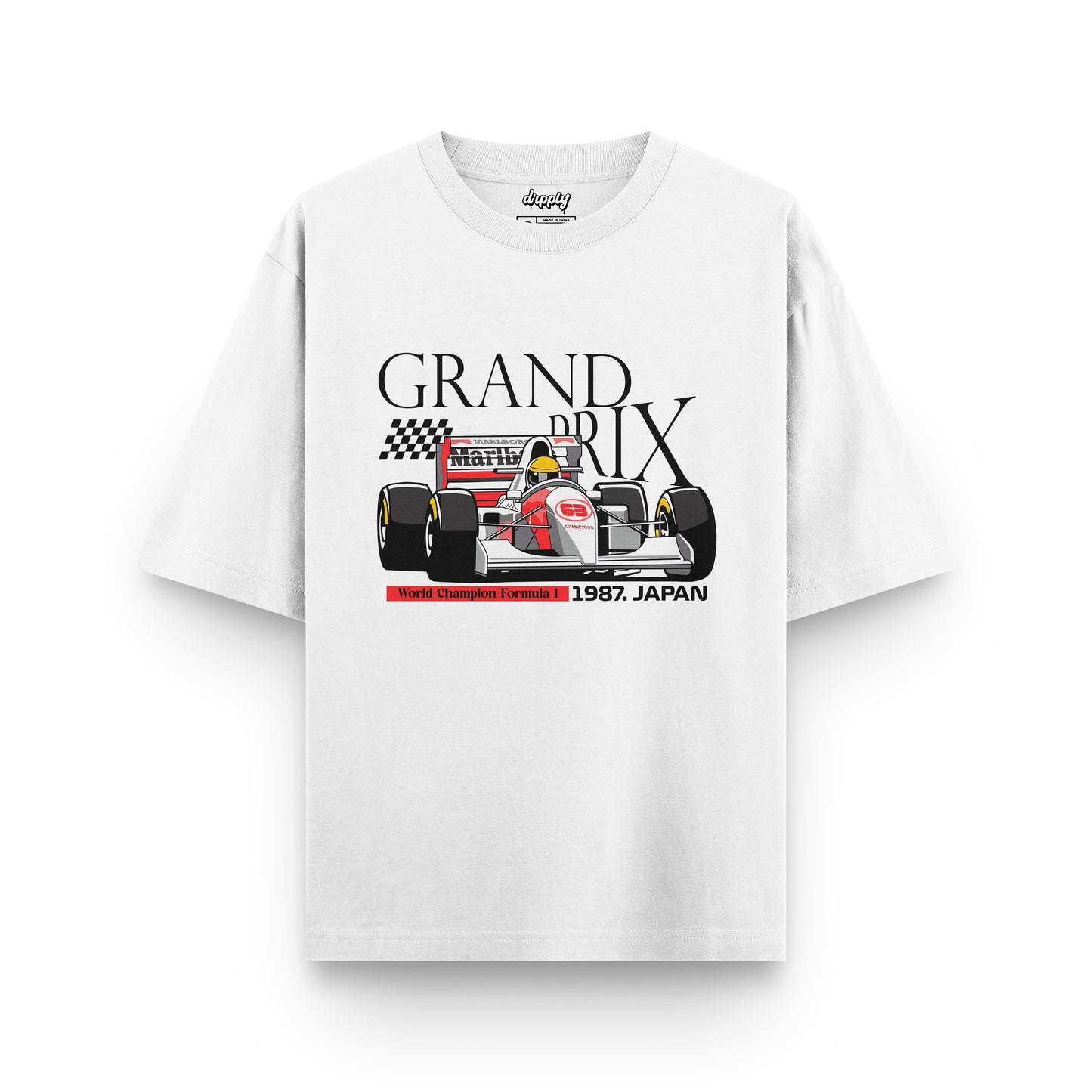 Oversized White Grand Prix T-shirt