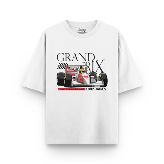 Oversized White Grand Prix T-shirt