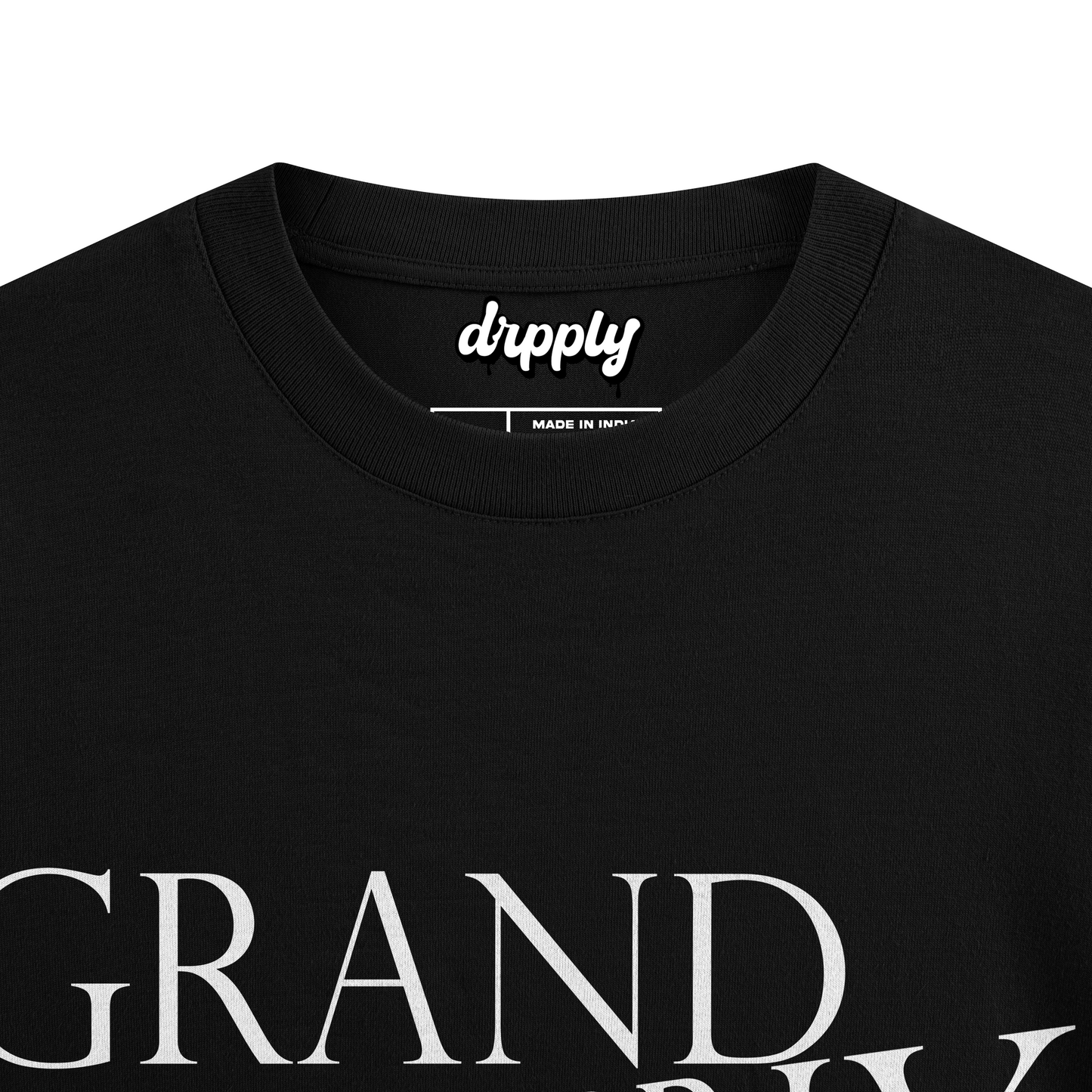 Oversized Black Grand Prix T-shirt - Heavy 250 GSM Cotton