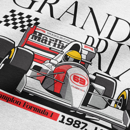 Oversized White Grand Prix T-shirt