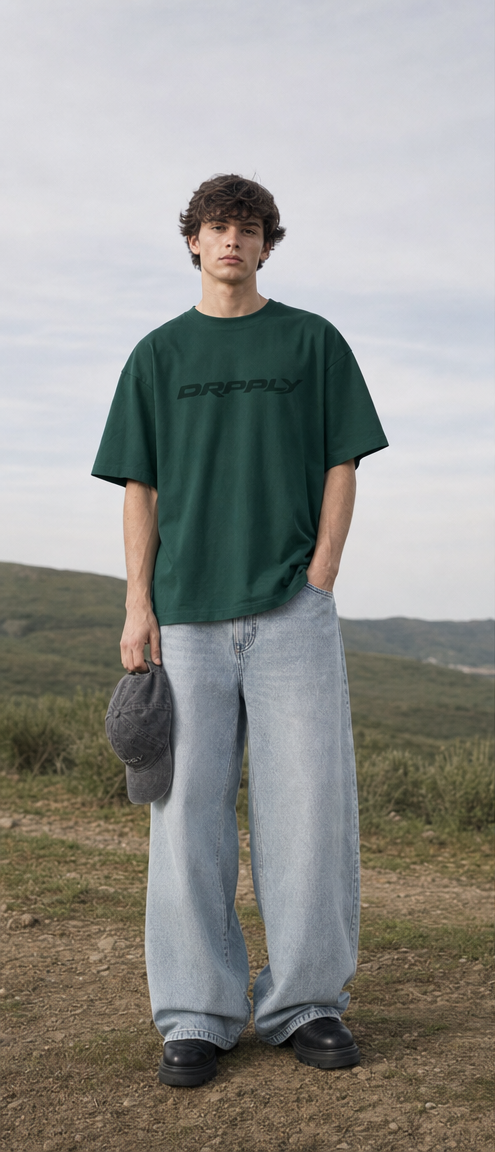 Basic Green Oversized T-shirt