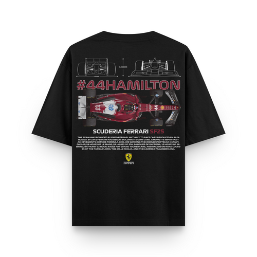 Oversized Black SF25 Hamilton T-shirt - Heavy 250 GSM Cotton