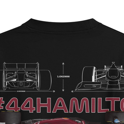 Oversized Black SF25 Hamilton T-shirt - Heavy 250 GSM Cotton