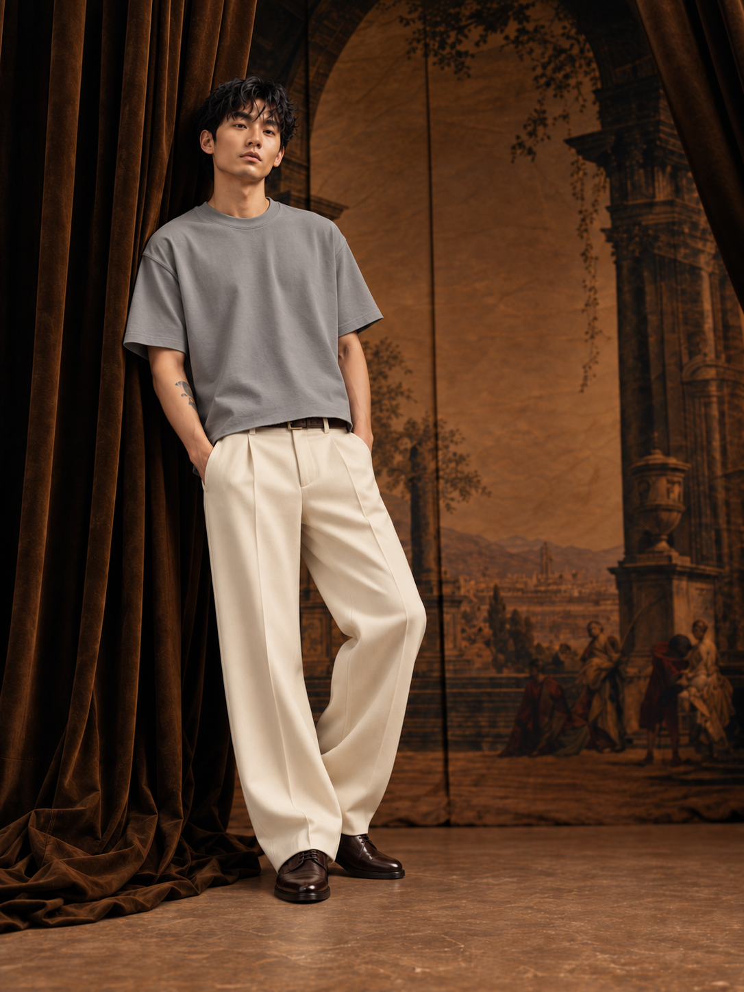 Iconic Cropped Ash Grey T-shirt