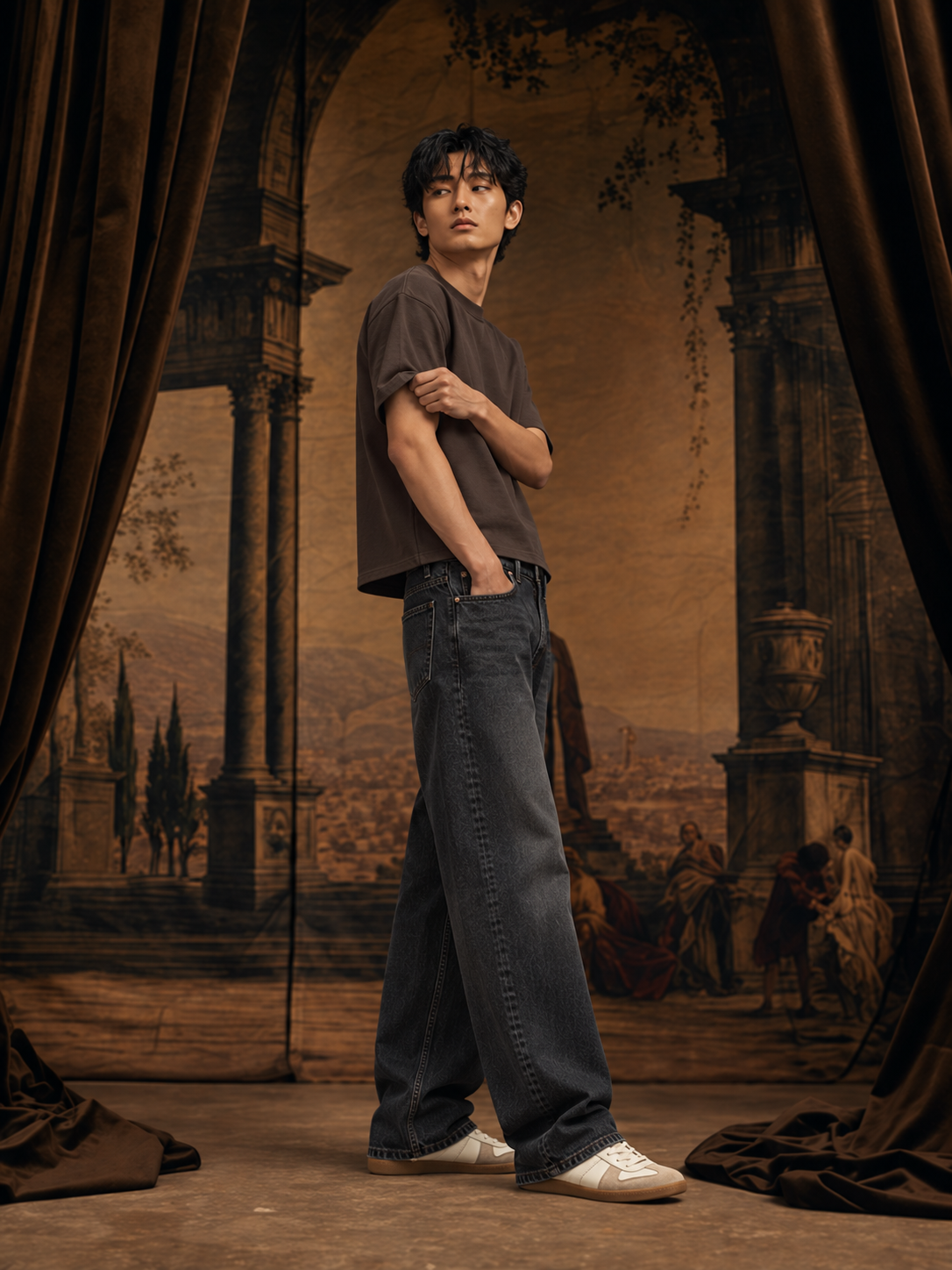 Iconic Cropped Mocha Brown T-shirt