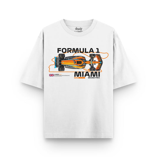 Oversized White F1 Miami Lando Norris T-shirt