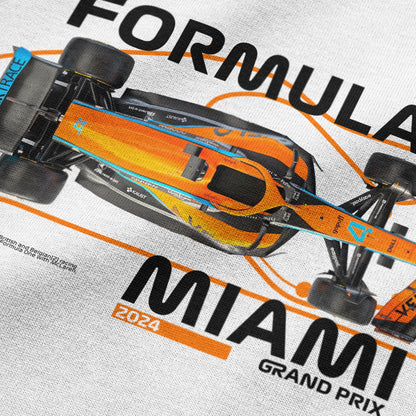 Oversized White F1 Miami Lando Norris T-shirt