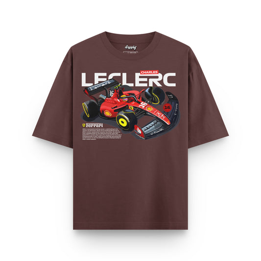 Oversized Brown Charles Leclerc T-shirt