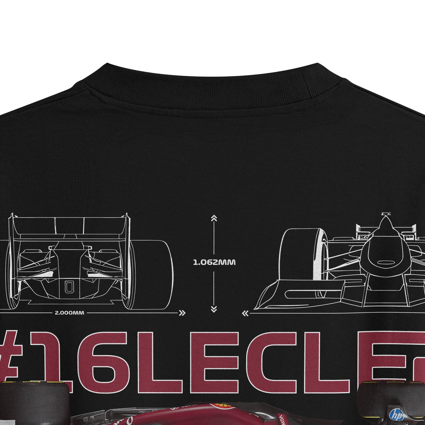 Oversized Black SF25 Charles Leclerc T-shirt - Heavy 250 GSM Cotton
