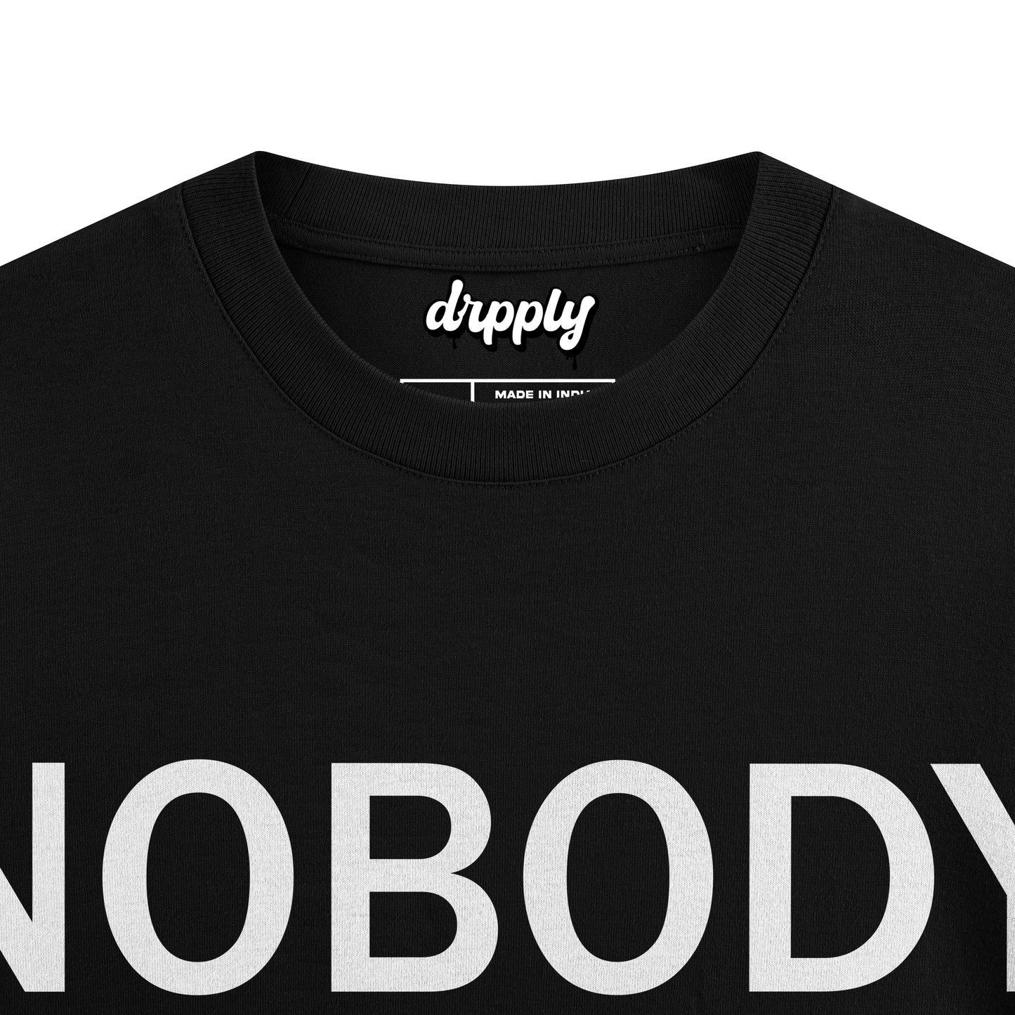 Oversized Black T-shirt with a Slogan - Heavy 250 GSM Cotton