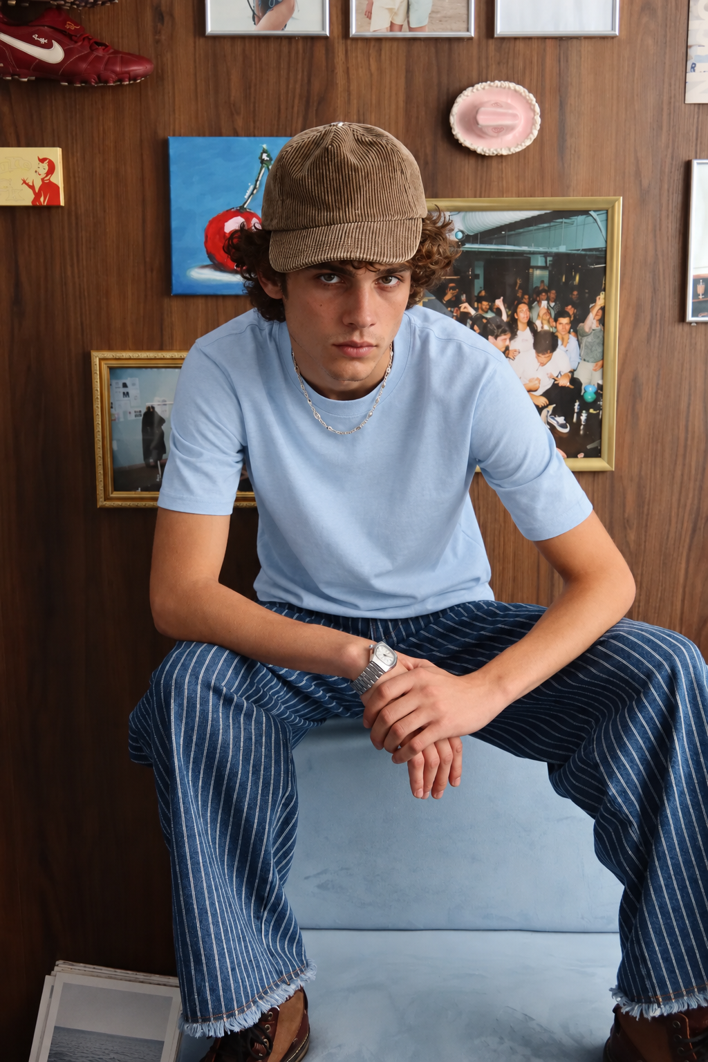 Perfectly Cropped Lite Blue T-shirt - Heavy 250 GSM Cotton