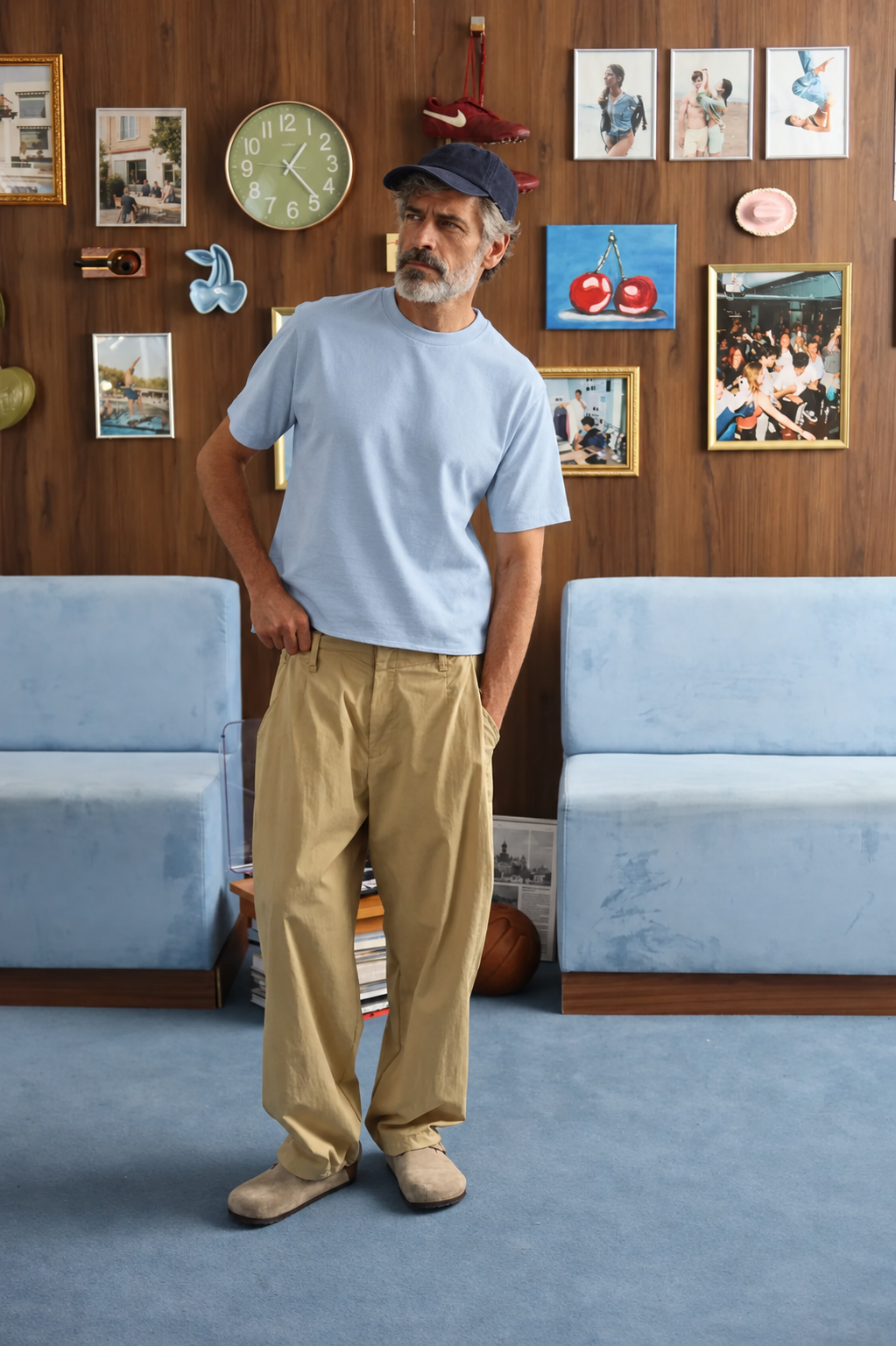 Perfectly Cropped Lite Blue T-shirt - Heavy 250 GSM Cotton
