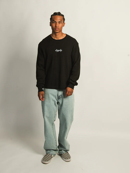 “Men on Fire” — Black Waffle Oversized Full Sleeve