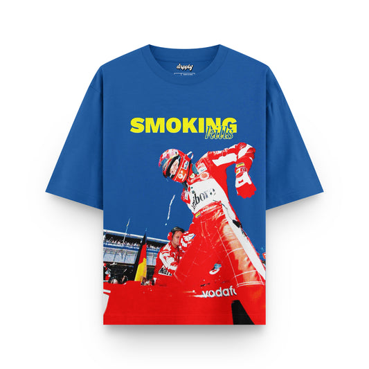 Oversized Smoking Kills Schumacher T-shirt - Heavy 250 GSM Cotton