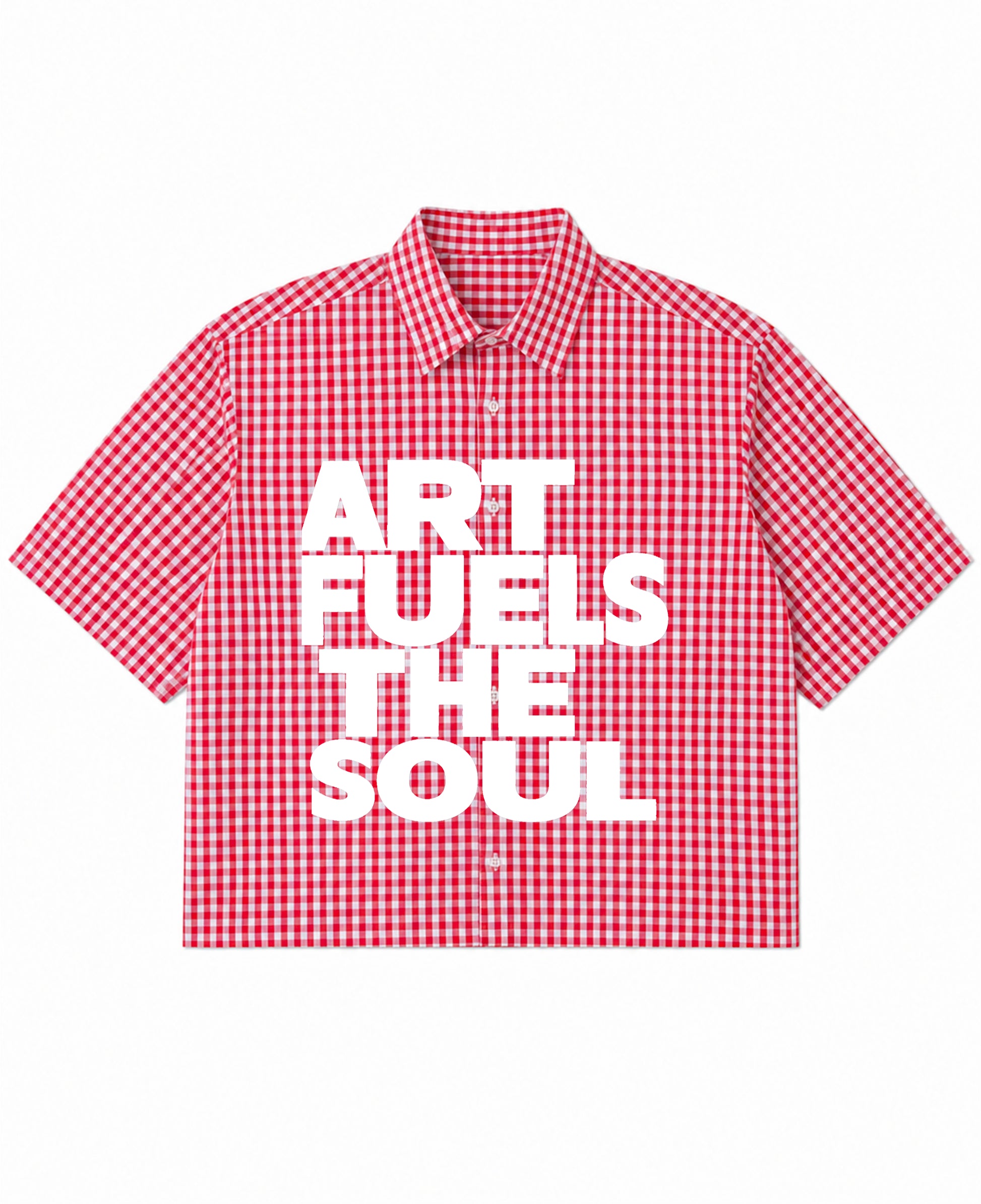 Red Picnic Oxford Boxy Shirt Front Design