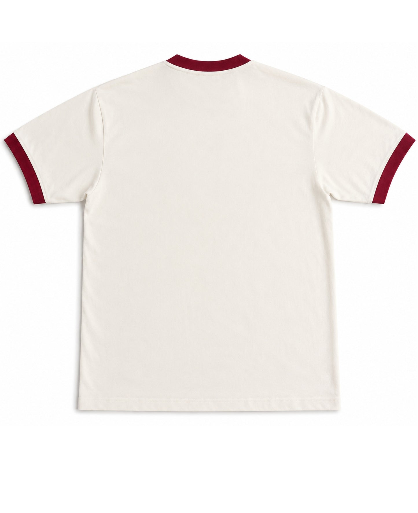 Off White & Maroon Ringer tee Back Design