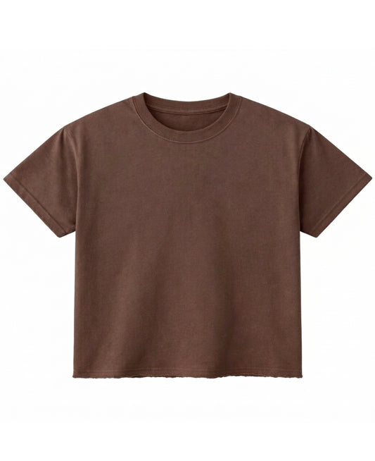 Brown Boxy Fit T-shirt Front Design
