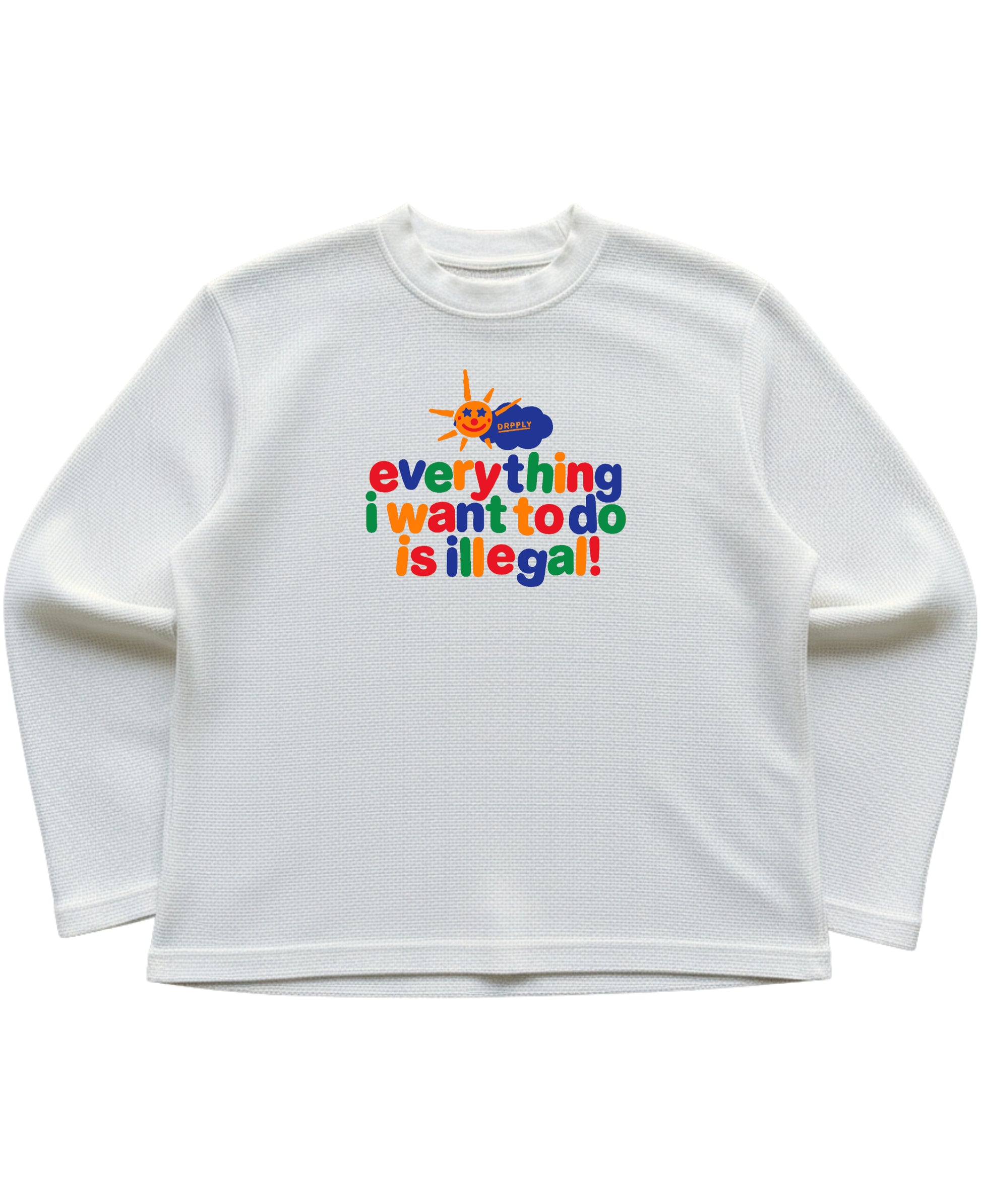Off-white waffle knit oversized full-sleeve Front Design