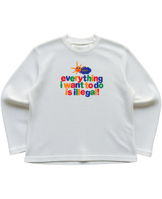 Off-white waffle knit oversized full-sleeve Front Design