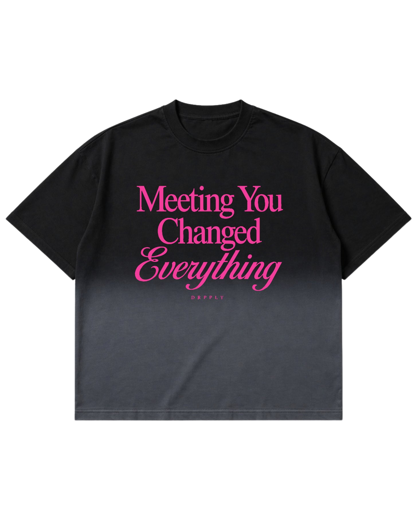 Black Ombré Wash Boxy Fit T-shirt Front Design