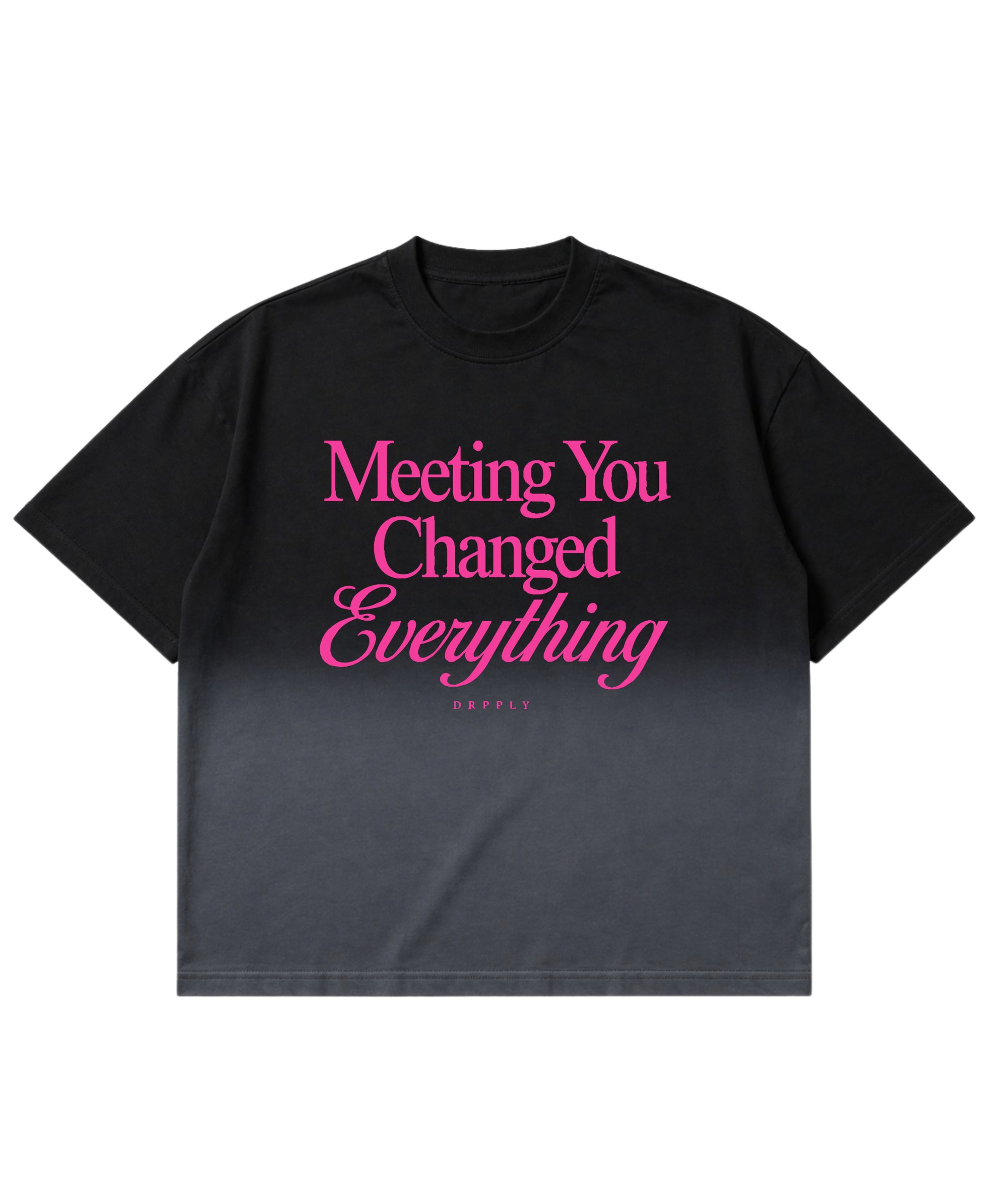 Black Ombré Wash Boxy Fit T-shirt Front Design