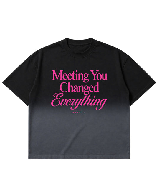 Black Ombré Wash Boxy Fit T-shirt Front Design