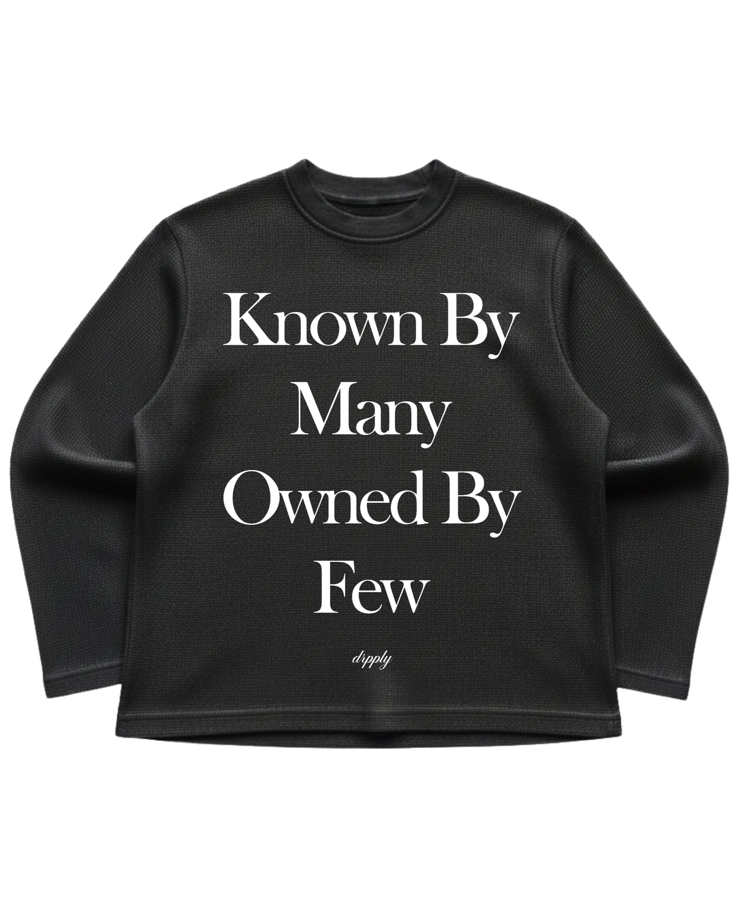 Black waffle knit oversized full-sleeve Front Design