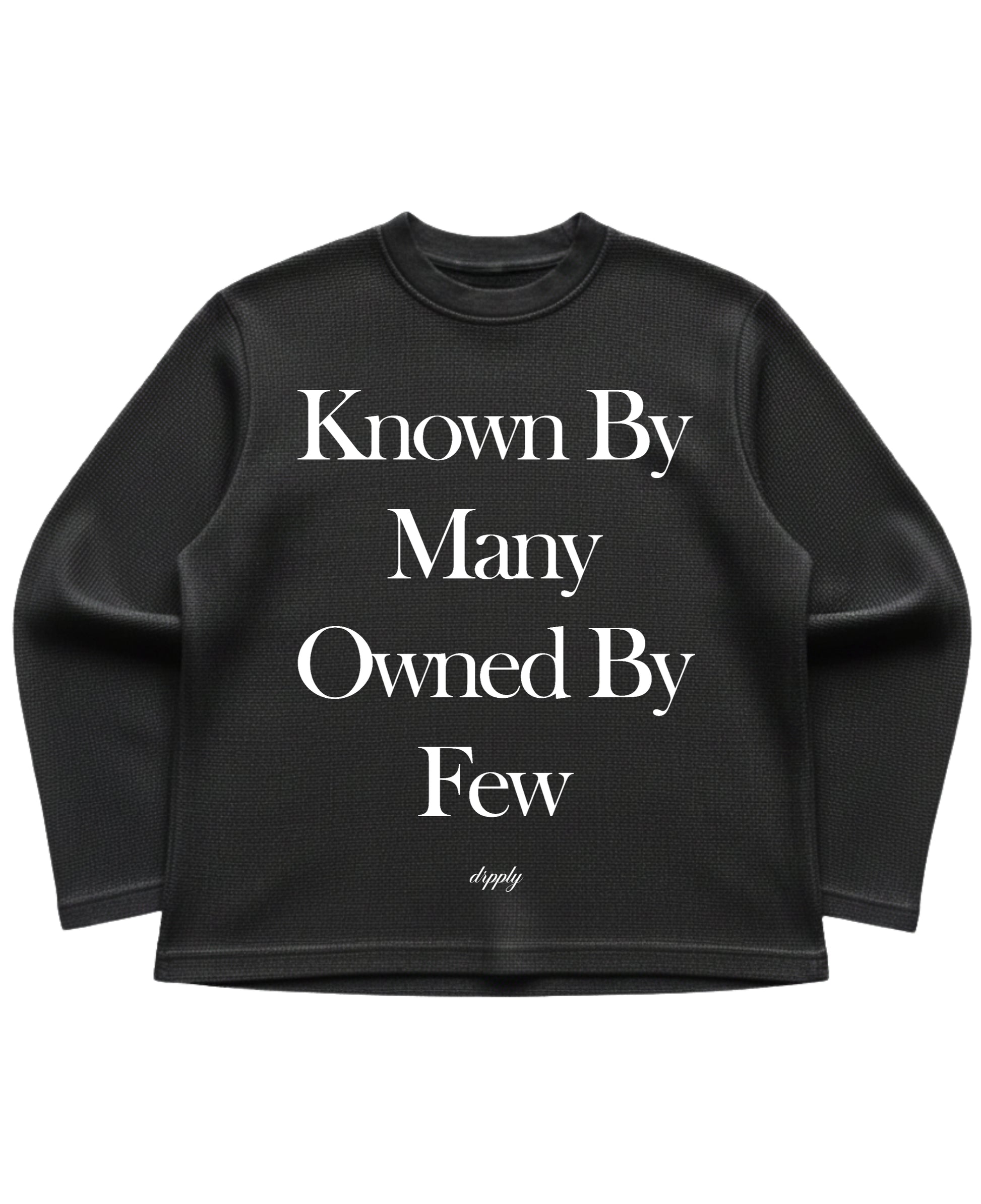 Black waffle knit oversized full-sleeve Front Design