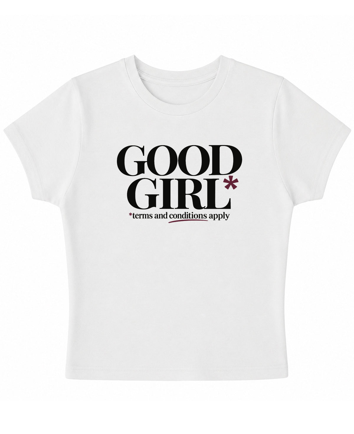 White Baby Tee Front Design