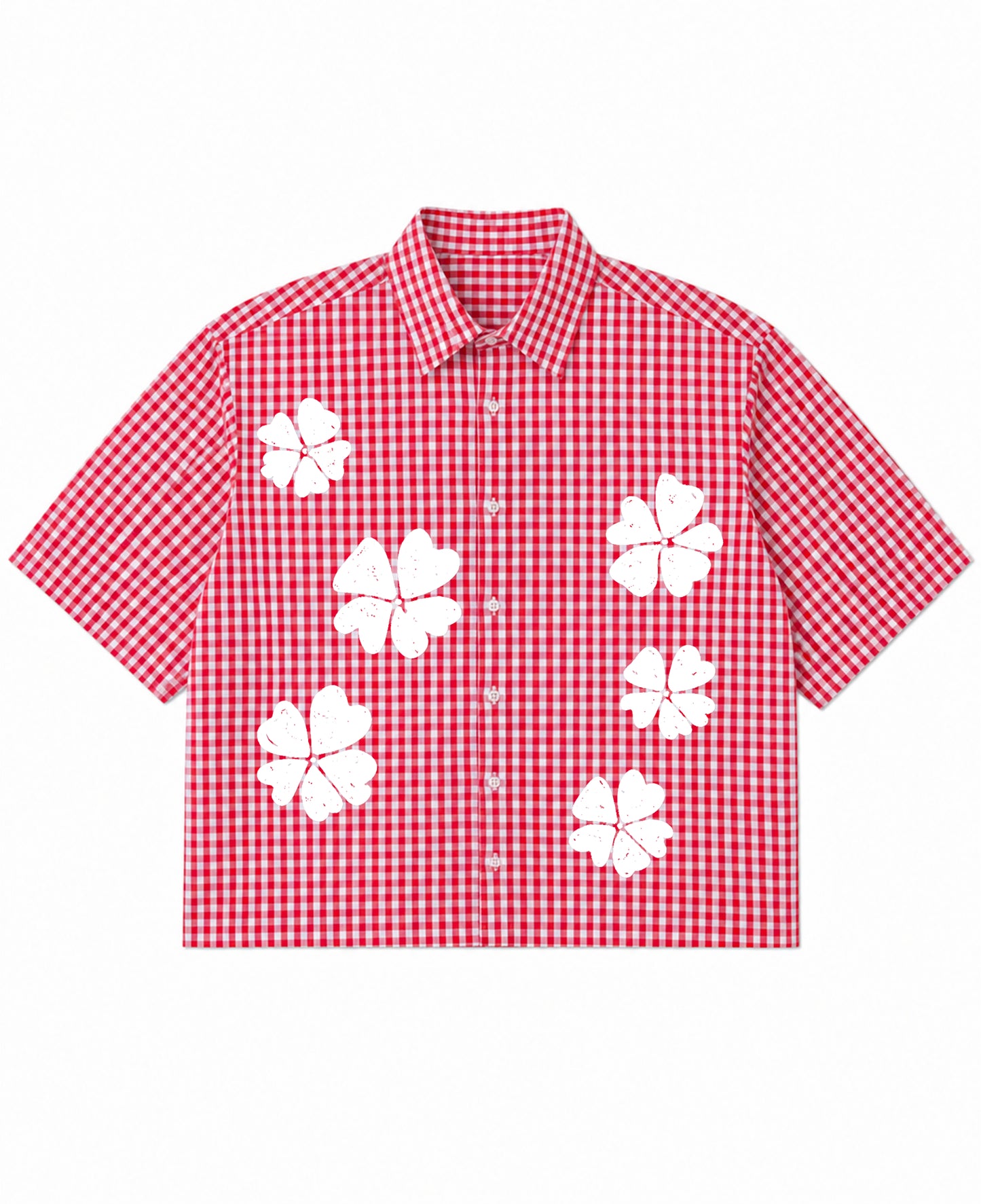 Red Picnic Oxford Boxy Shirt Front Design