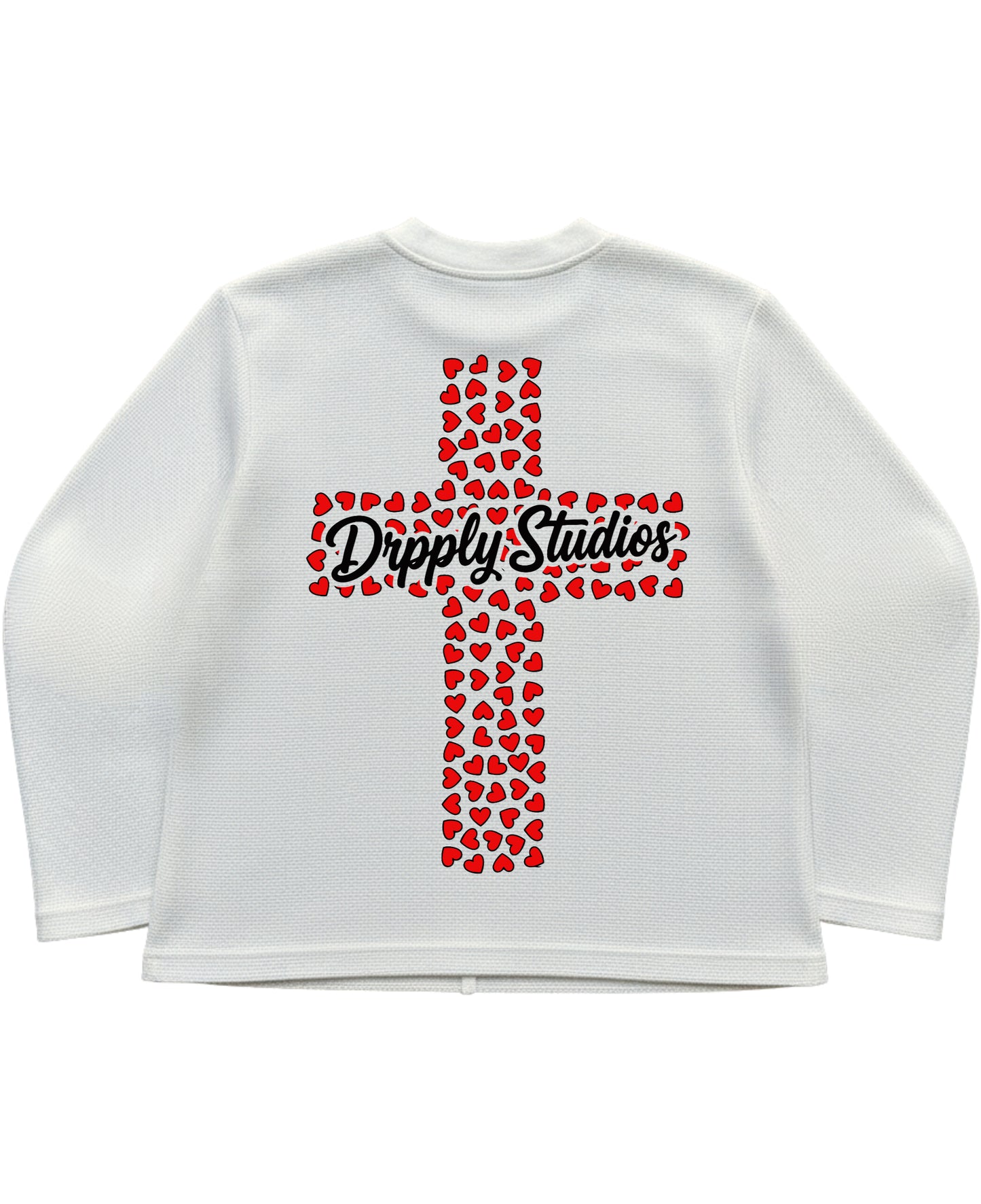 Off-white waffle knit oversized full-sleeve Back Design