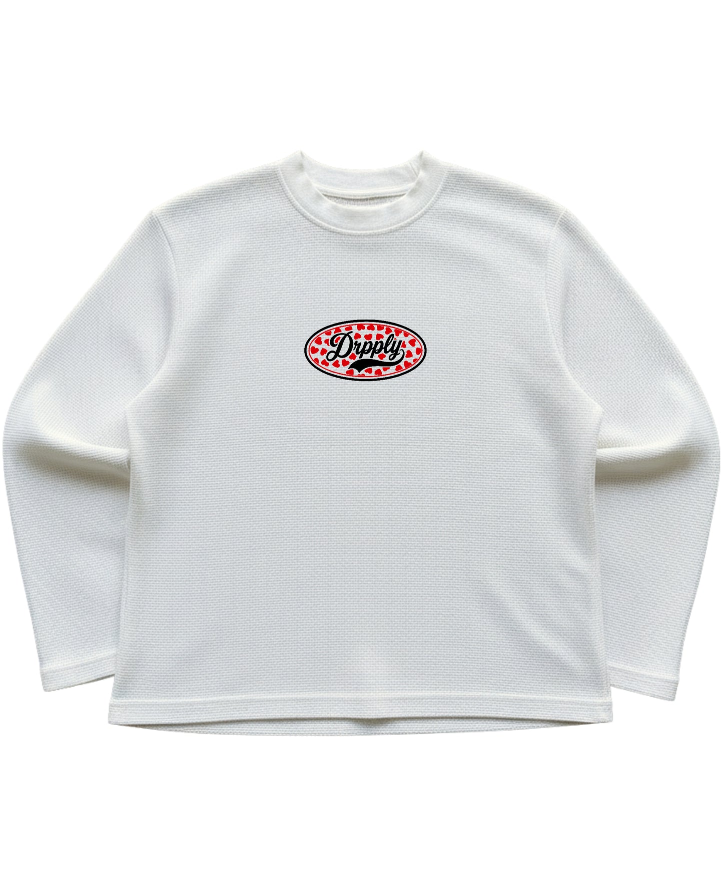 Off-white waffle knit oversized full-sleeve Front Design