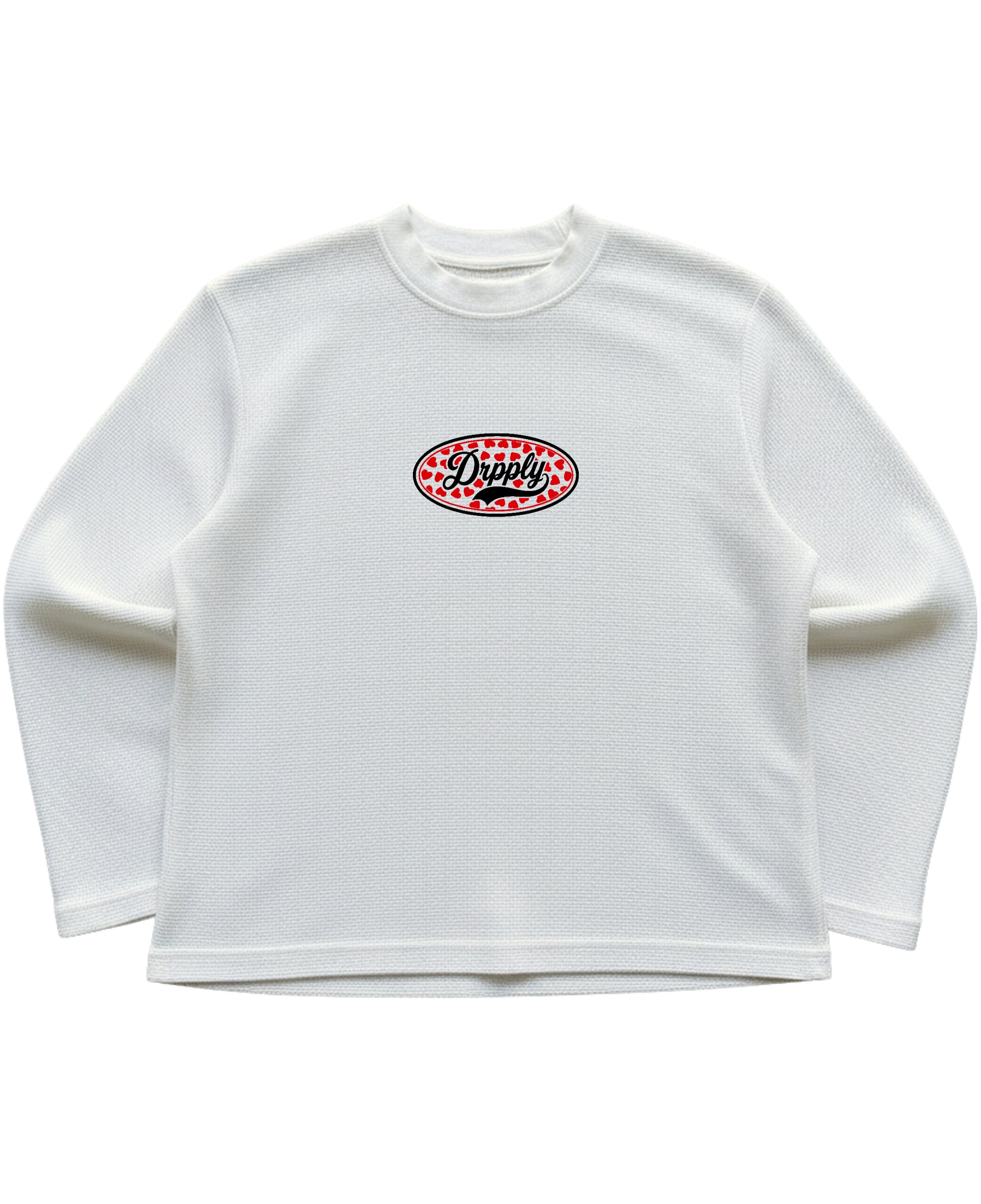 Off-white waffle knit oversized full-sleeve Front Design